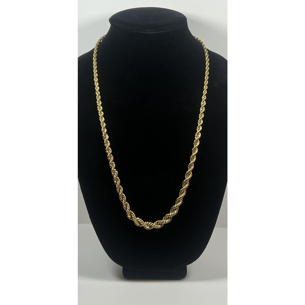 Vintage Monet Graduated Gold Tone Heavy Rope Necklace Classic Statement Bold